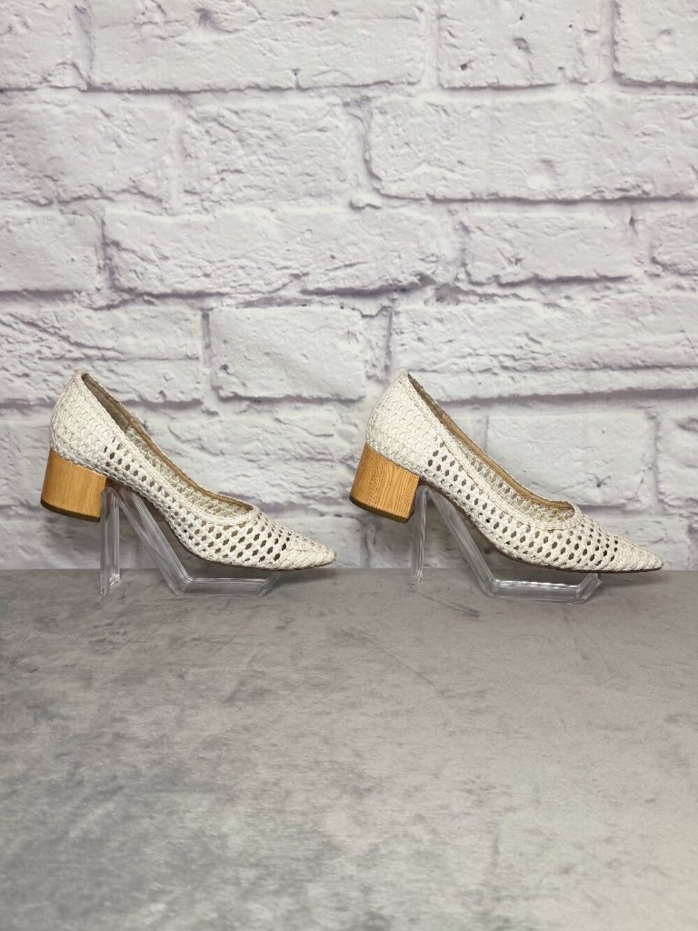 Sole Society Kasmyra White Woven Pumps
